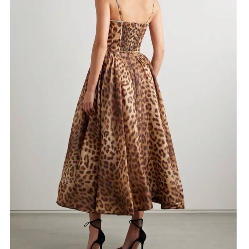 Zimmermann Crush Panelled Leopard Midi Dress - Picture 3 of 10